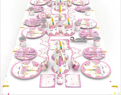 Pink Unicorn Birthday Party Decoration Set (16 Pieces)