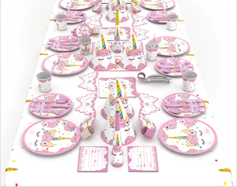 Pink Unicorn Birthday Party Decoration Set (16 Pieces)