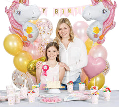 8pcs Unicorn Birthday Party Decor with Balloons & Sticks