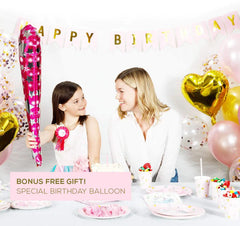 8pcs Unicorn Birthday Party Decor with Balloons & Sticks