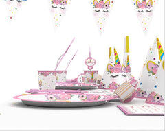 Pink Unicorn Birthday Party Decoration Set (16 Pieces)