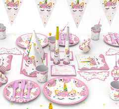 Pink Unicorn Birthday Party Decoration Set (16 Pieces)
