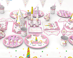 Pink Unicorn Birthday Party Decoration Set (16 Pieces)