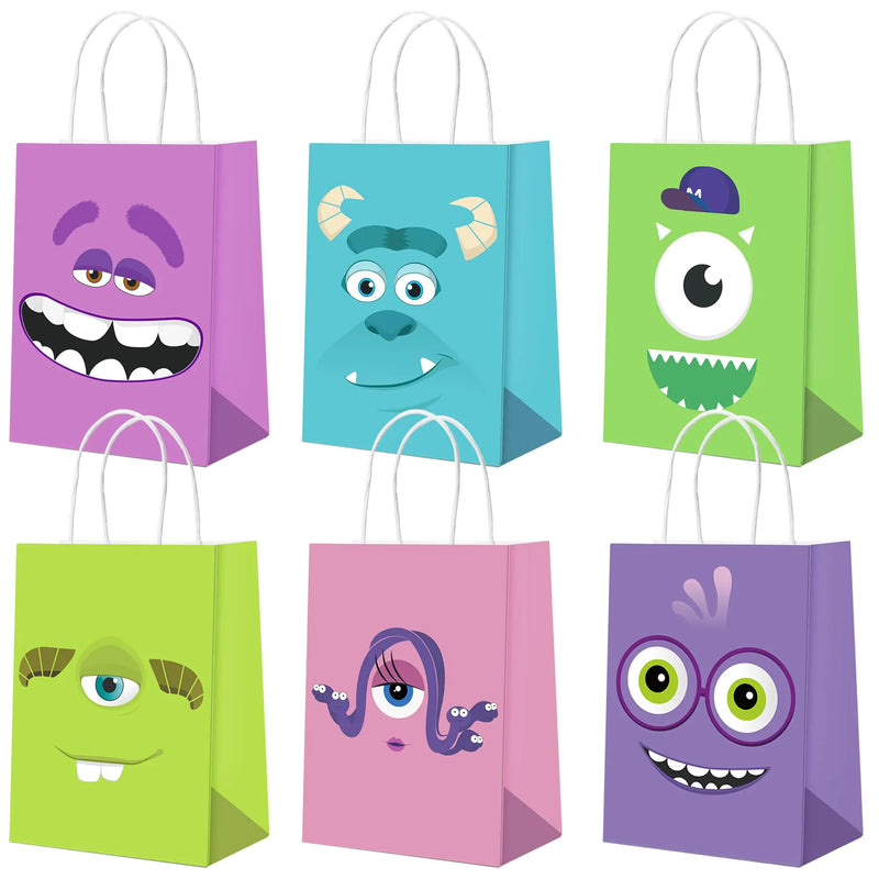 24 Pcs Monster Cartoon Party Gift Bags Monster Party Supplies Snacks Tote bags Party Favors for Monster Theme Party Birthday Party Decorat